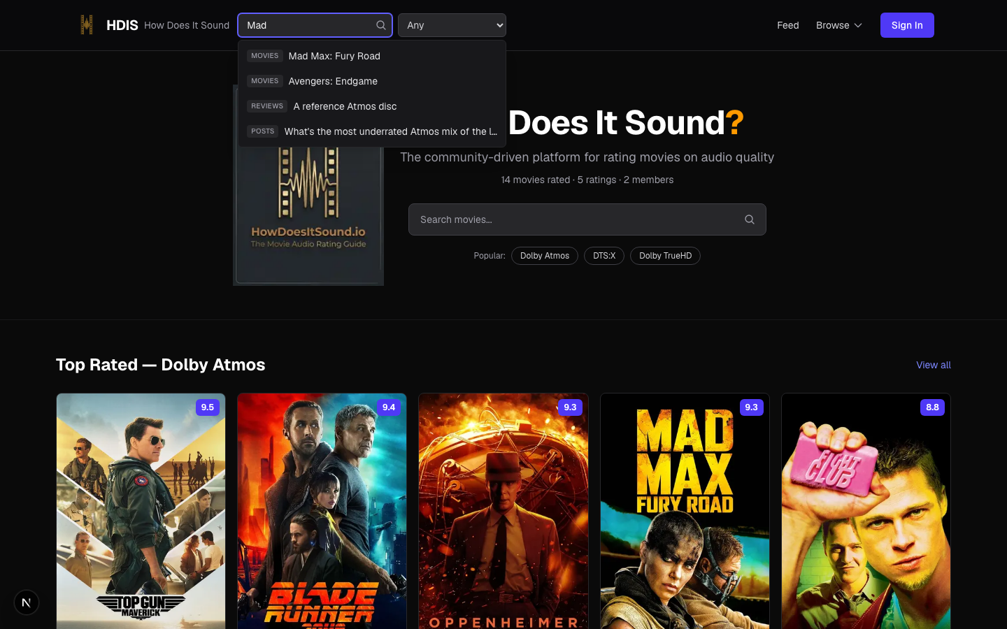 The header search bar with the type dropdown open and type-ahead suggestions listed below the input